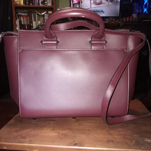 Kendall & Kylie "Katherine" maroon leather satchel NWT - Picture 3 of 11